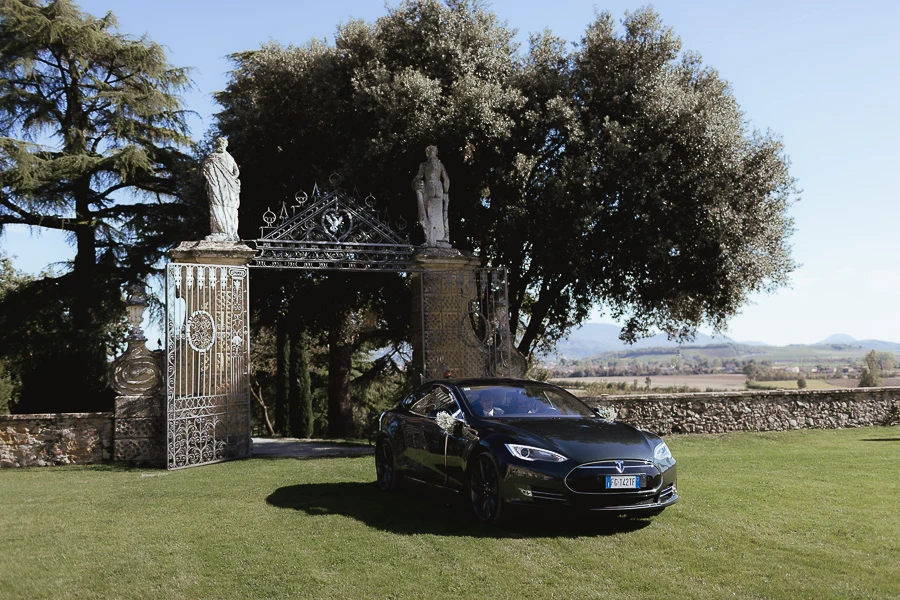 Arrivo degli sposi a Villa di Montruglio, matrimonio a Vicenza