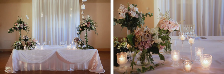 Allestimento matrimonio Villa di Montruglio, tavoli imperiali