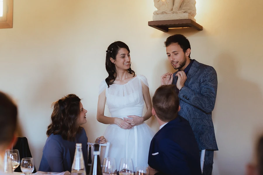 Invitati al matrimonio Villa di Montruglio, ricevimento in sala