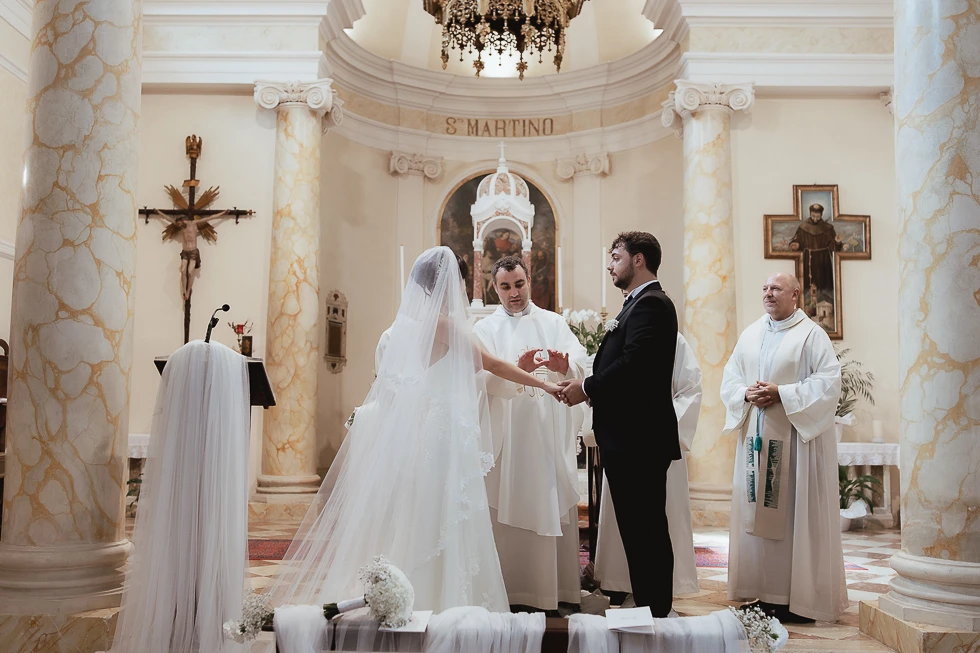 scambio delle fedi matrimonio a Torreglia - Padova