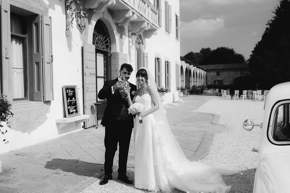 arrivo degli sposi a Villa Cavalli - Bresseo - Padova