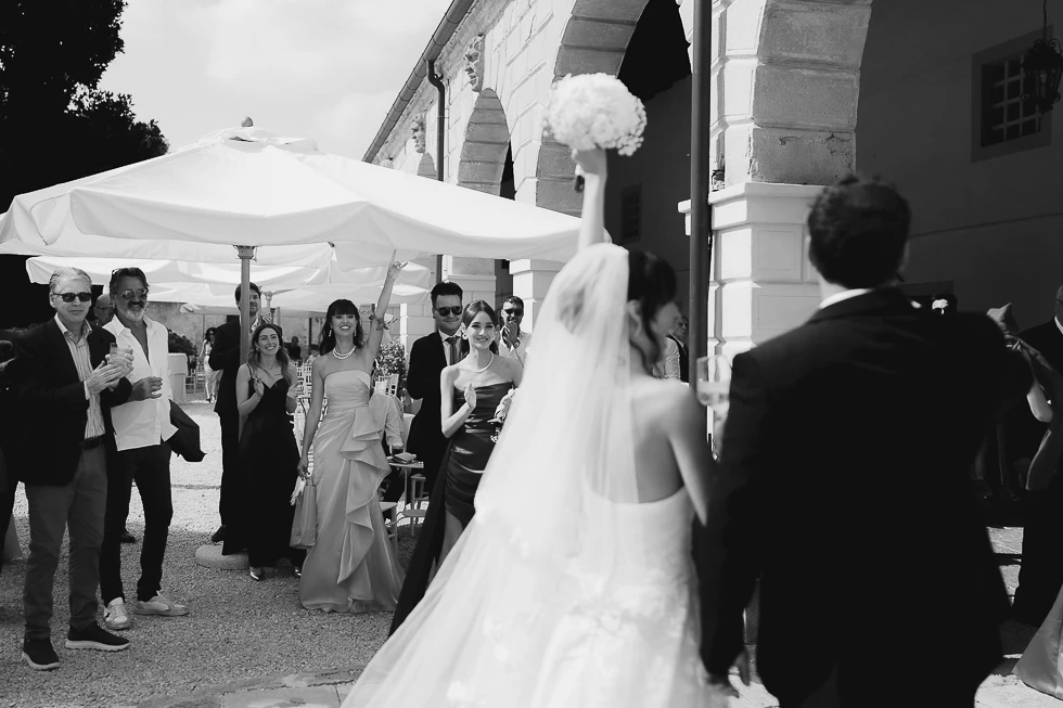 arrivo degli sposi a Villa Cavalli - Bresseo - Padova