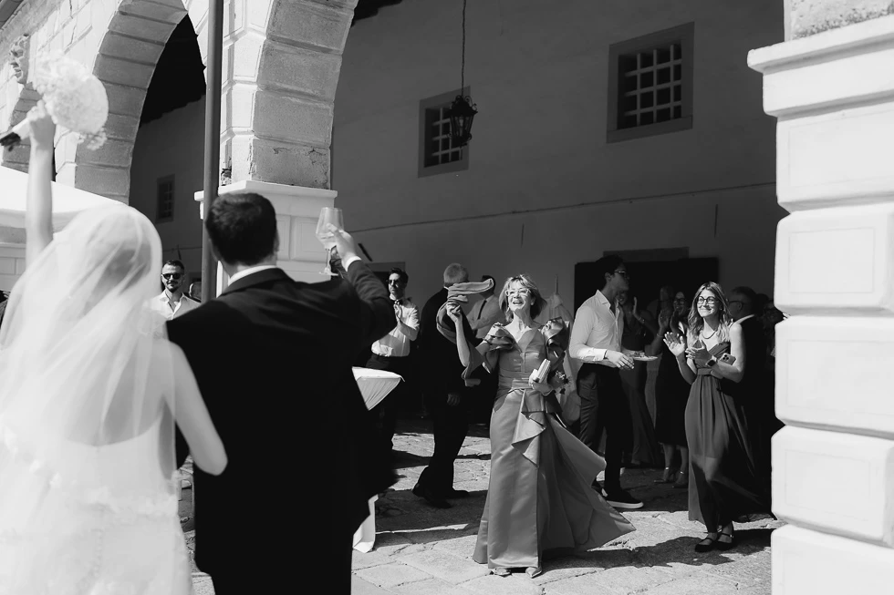 arrivo degli sposi a Villa Cavalli - Bresseo - Padova