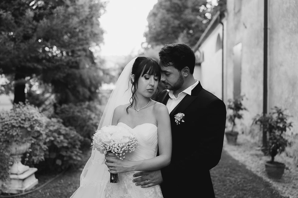 foto di coppia matrimonio a villa Cavalli
