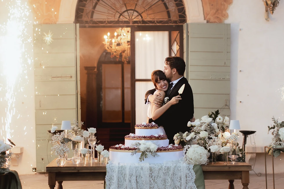 taglio della torta a villa Cavalli - Teolo (PD)