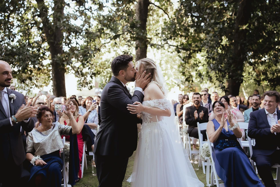 Atmosfera romantica della cerimonia a Villa Selvatico