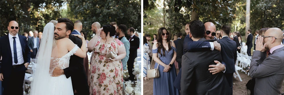 congratulazioni agli sposi a villa Selvatico