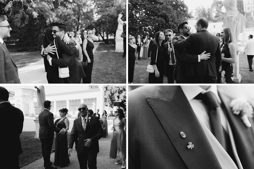 lo sposo accoglie gli invitati