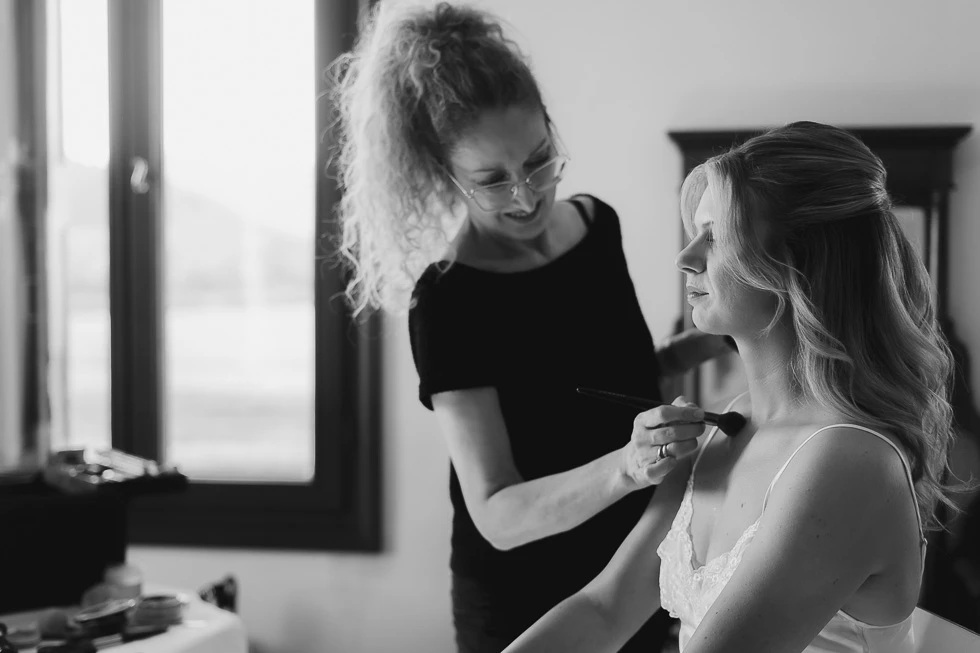 Giulia truccata dalla makeup artist Stefania Bon a Villa Selvatico