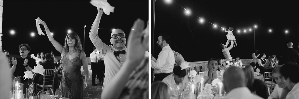 Momenti di allegria al ricevimento a Villa Selvatico