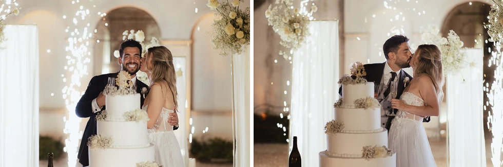 Decorazioni eleganti intorno alla torta a Villa Selvatico